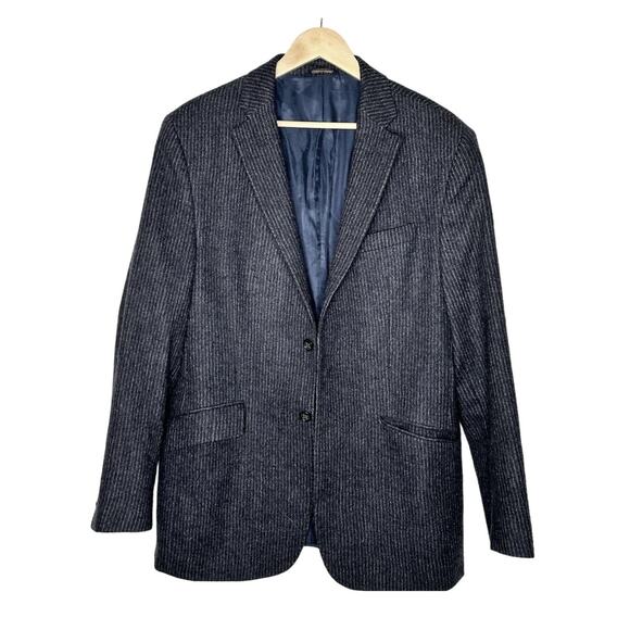 Banana Republic Men's 42R Italian Wool $420 Blazer Charcoal Gray Striped Jacket - Picture 4 of 8